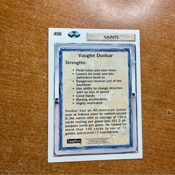 Vaughn Dunbar Trading Card - Picture 2 of 3